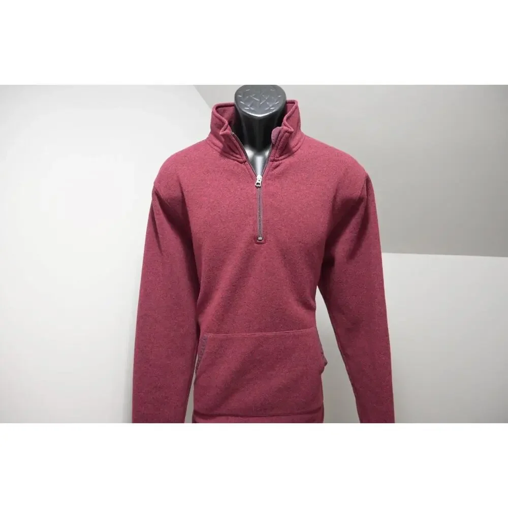 J Crew Mercantile‎ 1/4 Zip Fleece Sweater Burgundy Casual Prep Mens Size XL